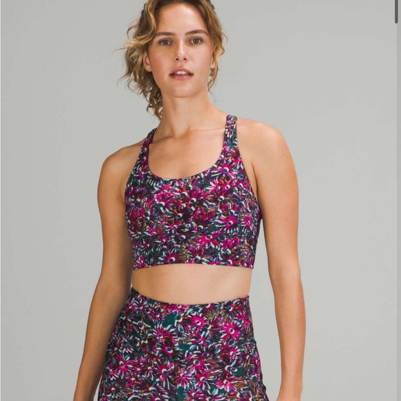 lululemon athletica Other - Lululemon Energy Longline Bra Size 8 New With Tags in Floral Electric Multi